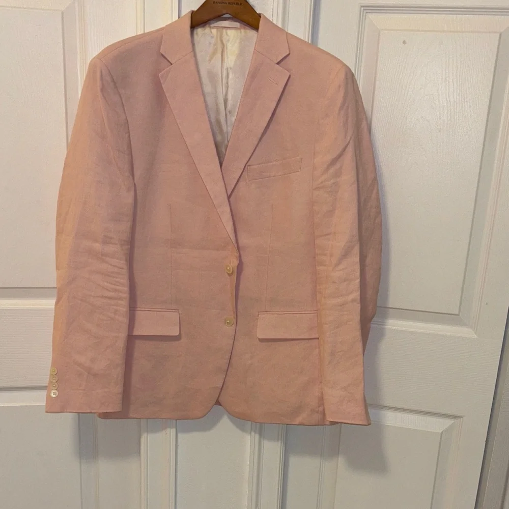 Lauren by Ralph Lauren Men's Pink suit jacket linen Blazer 42R - Picture 4 of 12